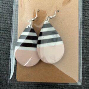 Striped Teardrop Earrings - NWT (1/$10 or 2/$15)